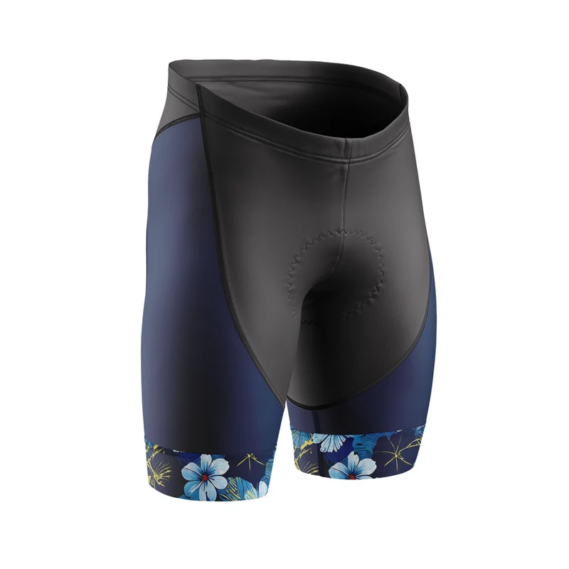 Women Blue Flower Cycling Shorts