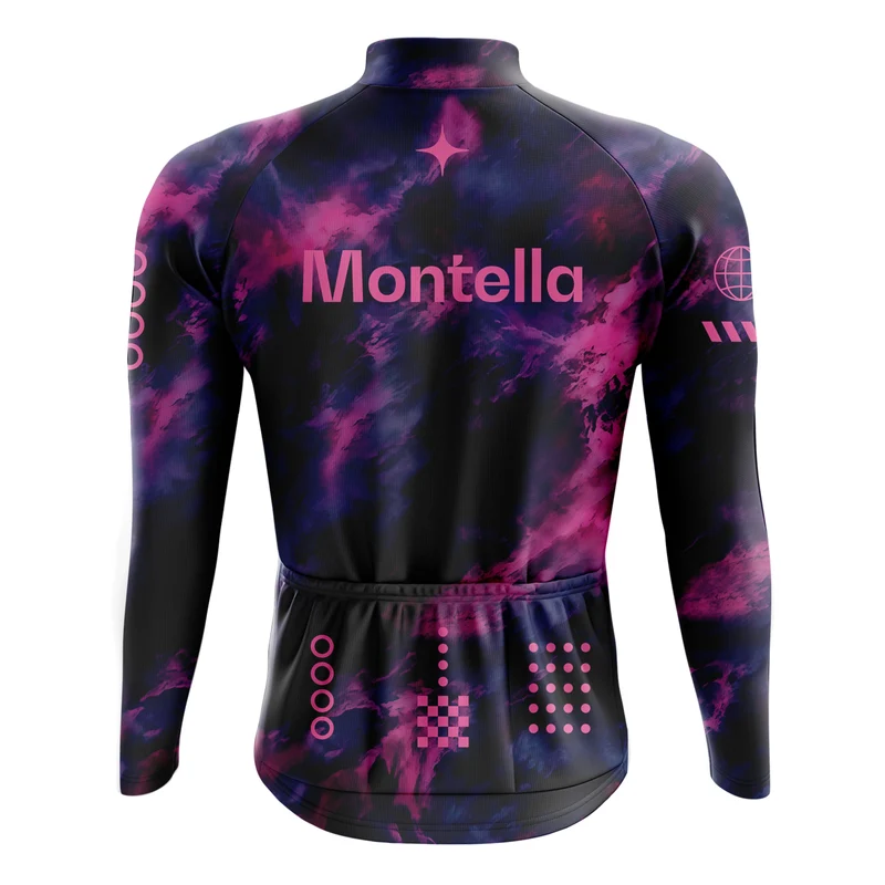 Men's Pink Space Long Sleeve Cycling Jersey 26/24