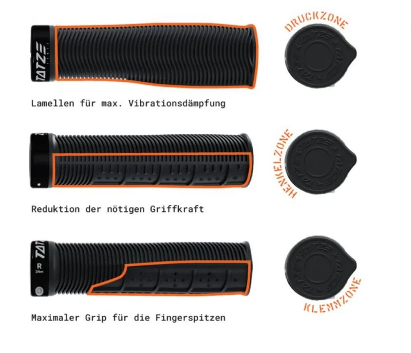 Tatze Griff MTB SPORT GRIP schwarz Ø 32 bis 34mm schraubbar 1Paar