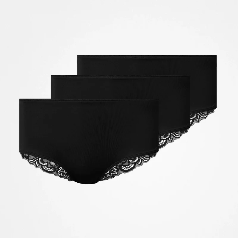 Seamless Hipster mit Spitze | Schwarz