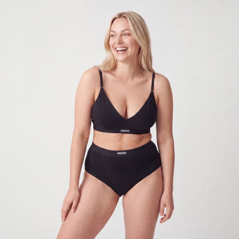 Retro Soft-BH Plus Size | Schwarz