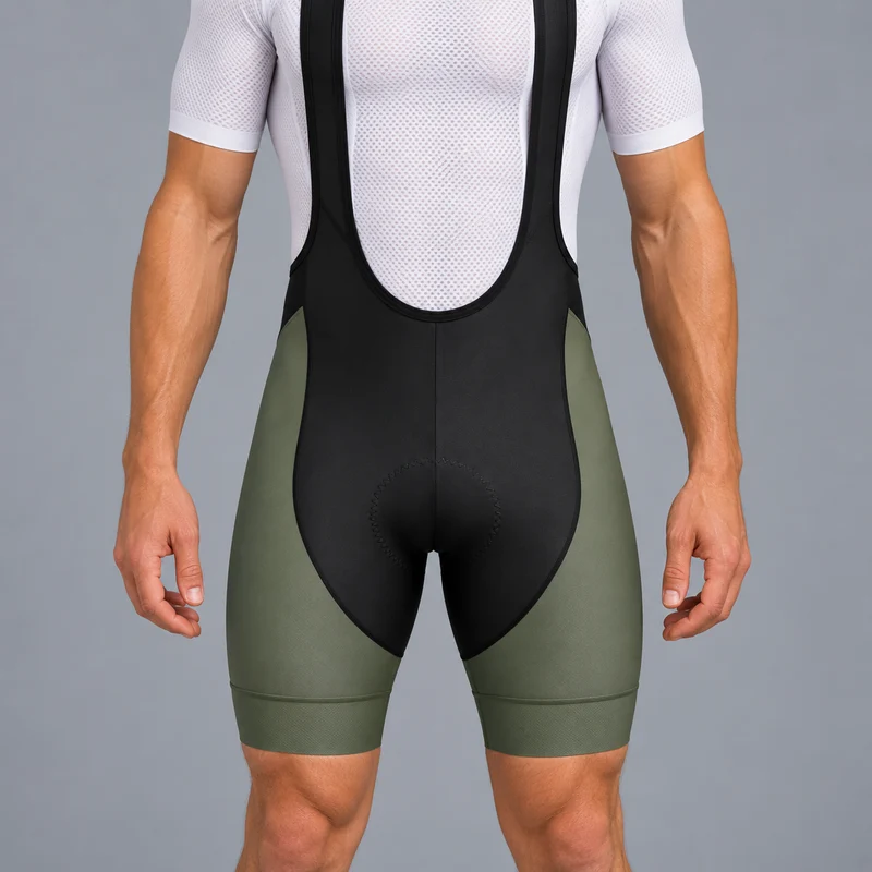 Khaki Cycling Bib Shorts