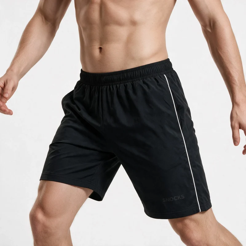 Sport Shorts Herren mit Kontraststreifen | Schwarz