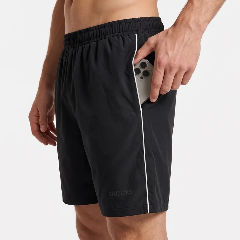 Sport Shorts Herren mit Kontraststreifen | Schwarz