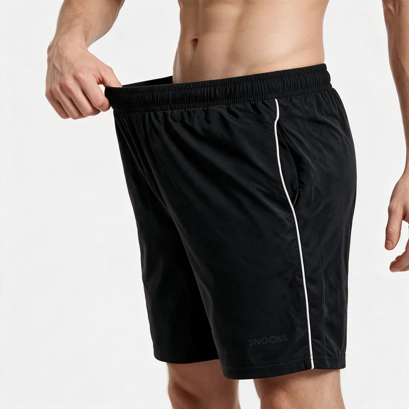 Sport Shorts Herren mit Kontraststreifen | Schwarz