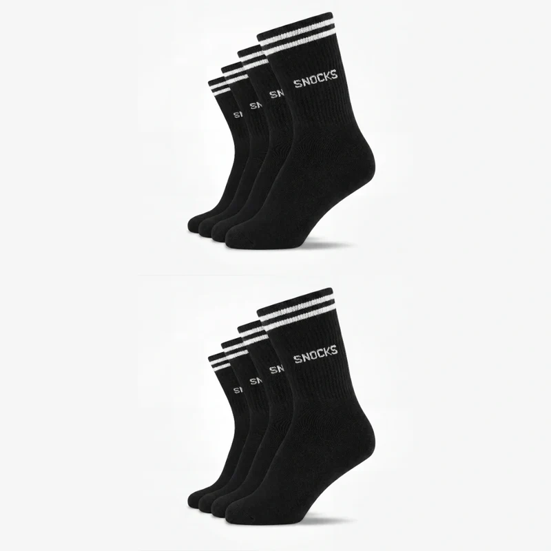 Hohe Sportsocken mit Streifen Kinder | Schwarz