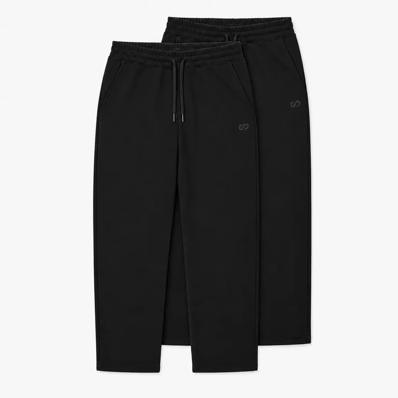 Jogginghose mit weitem Bein Damen | Schwarz