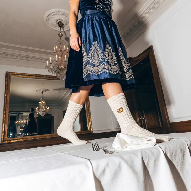 Norweger Socken | Off White "Lebkuchenherz & Brezn""-Edition"