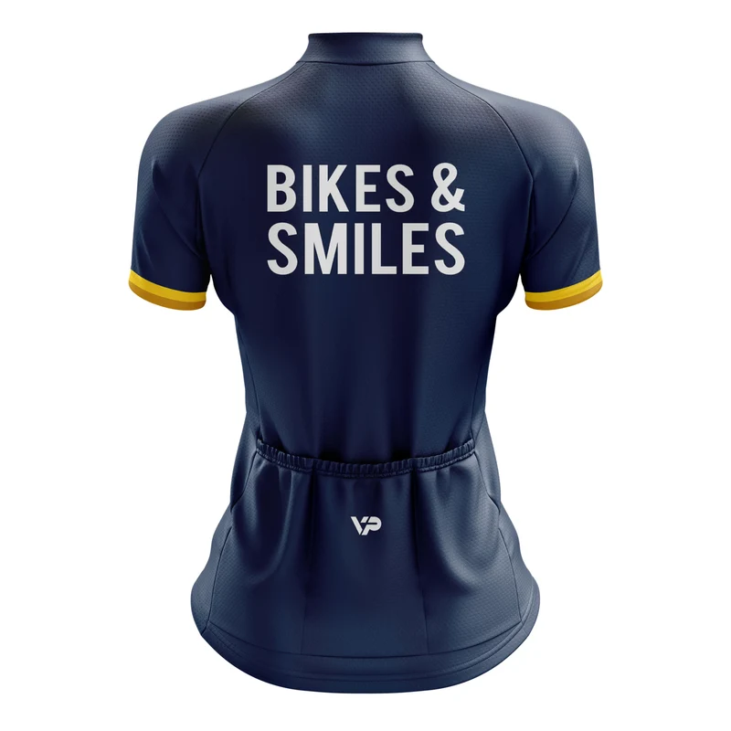Women's Blue Bikes & Smiles Cycling Kit