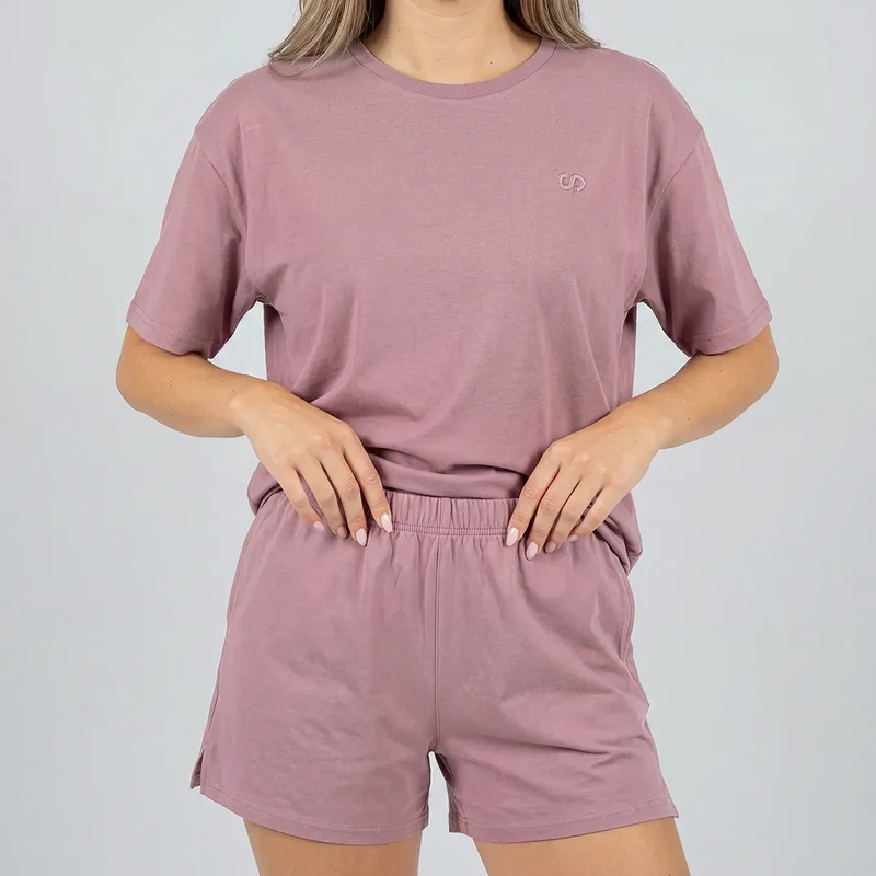 Schlafanzug Set Damen kurz | Dusky Mauve
