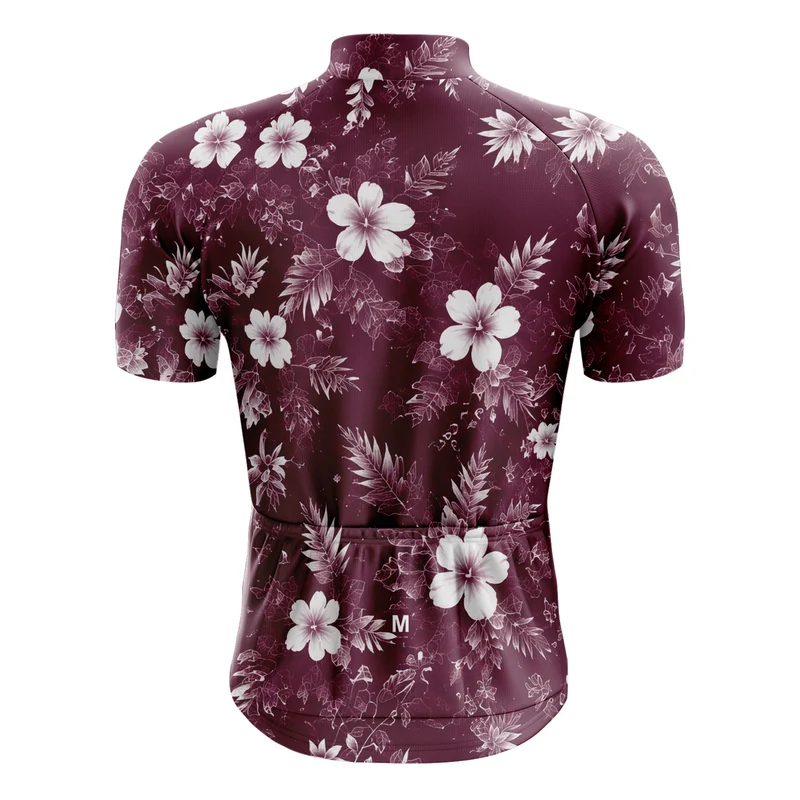 Men's Burgundy Floral Cycling Jersey or Bib Shorts 26/18 Edition