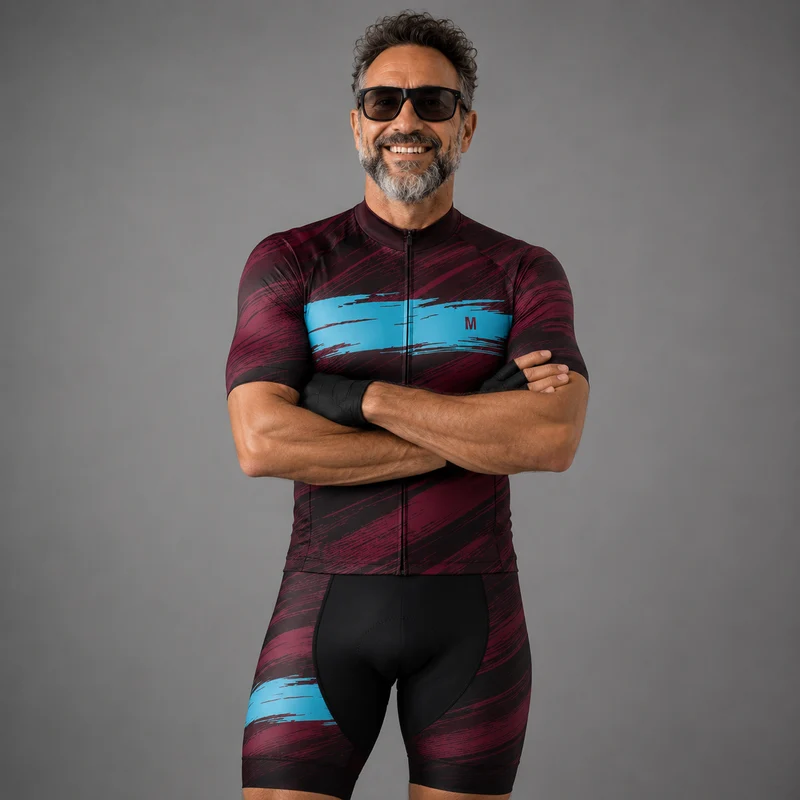 Men's Burgundy Cycling Jersey or Bib Shorts 26/17 Edition