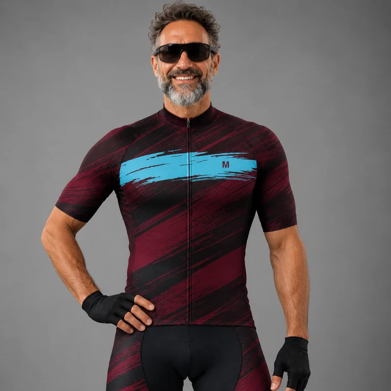 Men's Burgundy Cycling Jersey 26/17 Edition