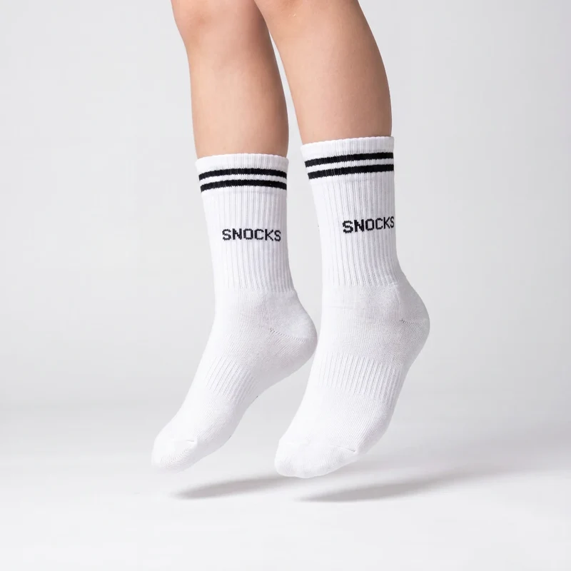 Hohe Sportsocken mit Streifen Kinder | Weiß