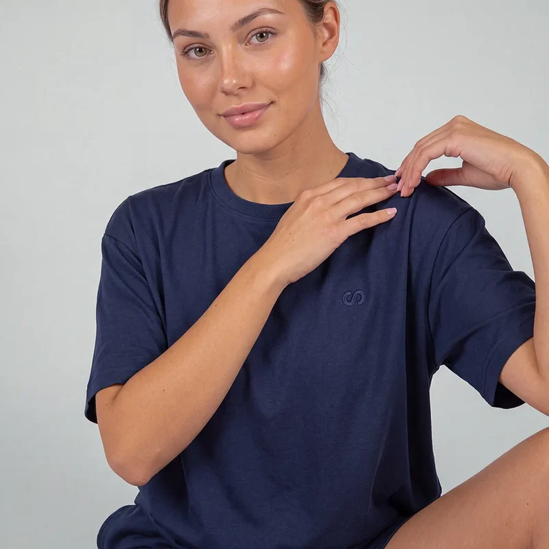 Schlafanzug Set Damen kurz | Dunkelblau