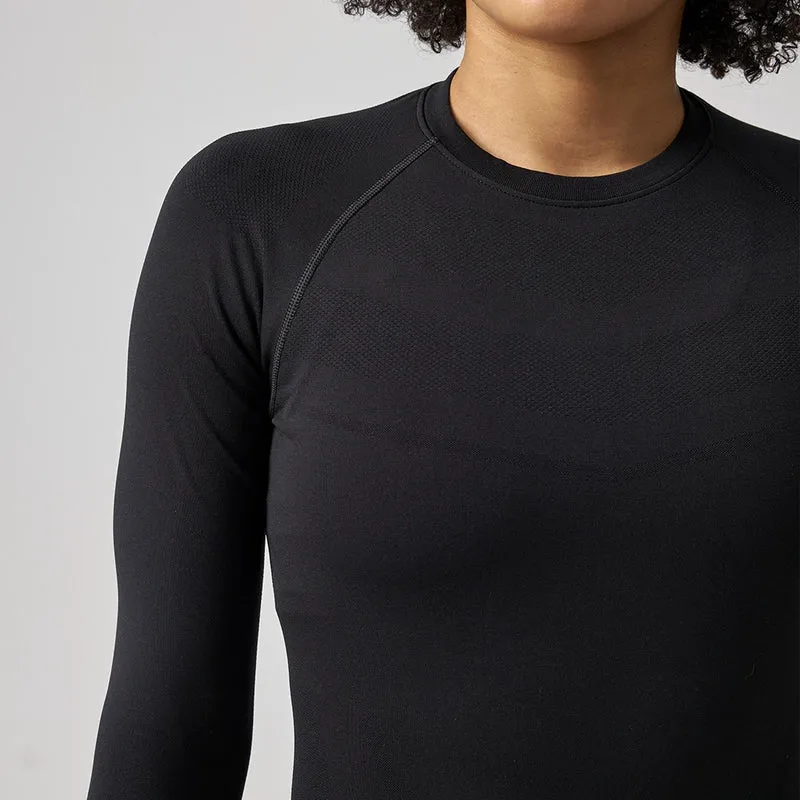 Sportshirt langarm Damen | Taubenblau