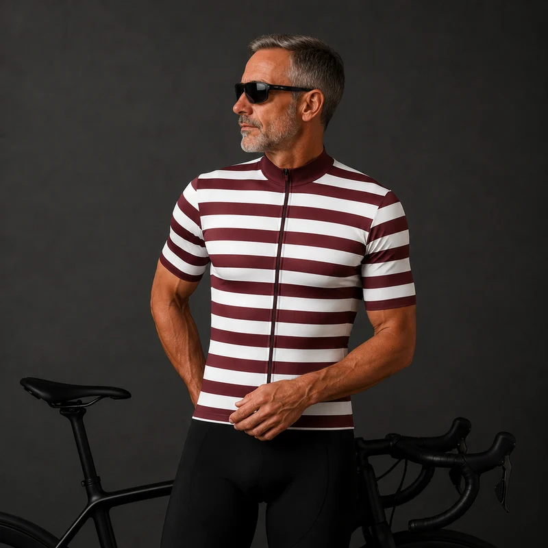 Men's Burgundy Lines Cycling Jersey 26/15 Edition