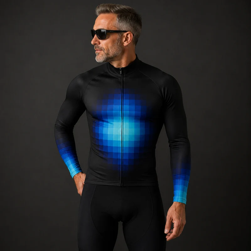 Men's Blue Space Long Sleeve Cycling Jersey 26/10
