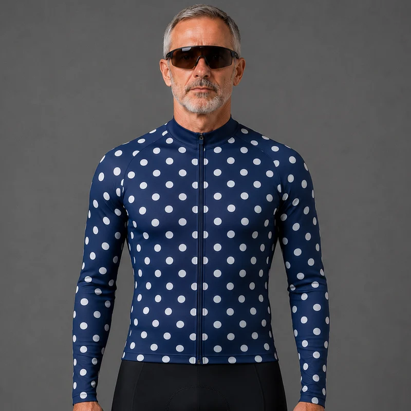 Men's Blue Long Sleeve Cycling Jersey 26/12 Edition