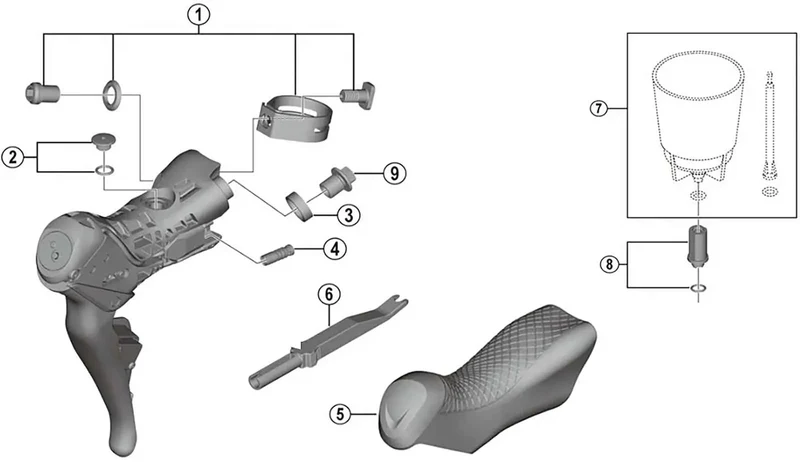 Shimano Ultegra Di2 ST-R8070 Klemmschelle | 23,8-24,2mm