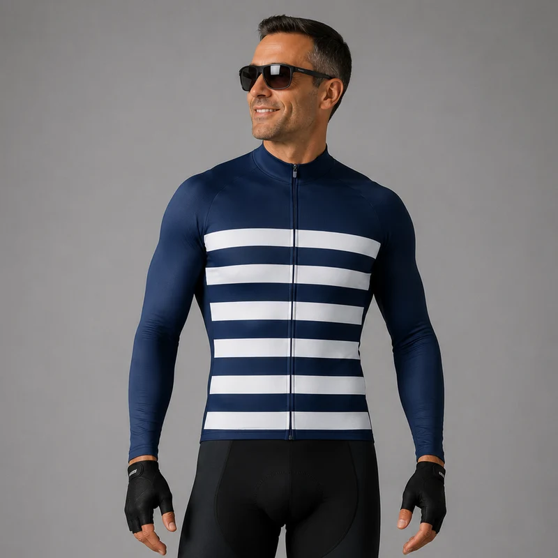Men's Blue Long Sleeve Cycling Jersey 26/4 Edition