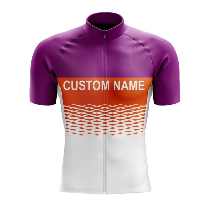 Custom Cycling Jersey White Purple