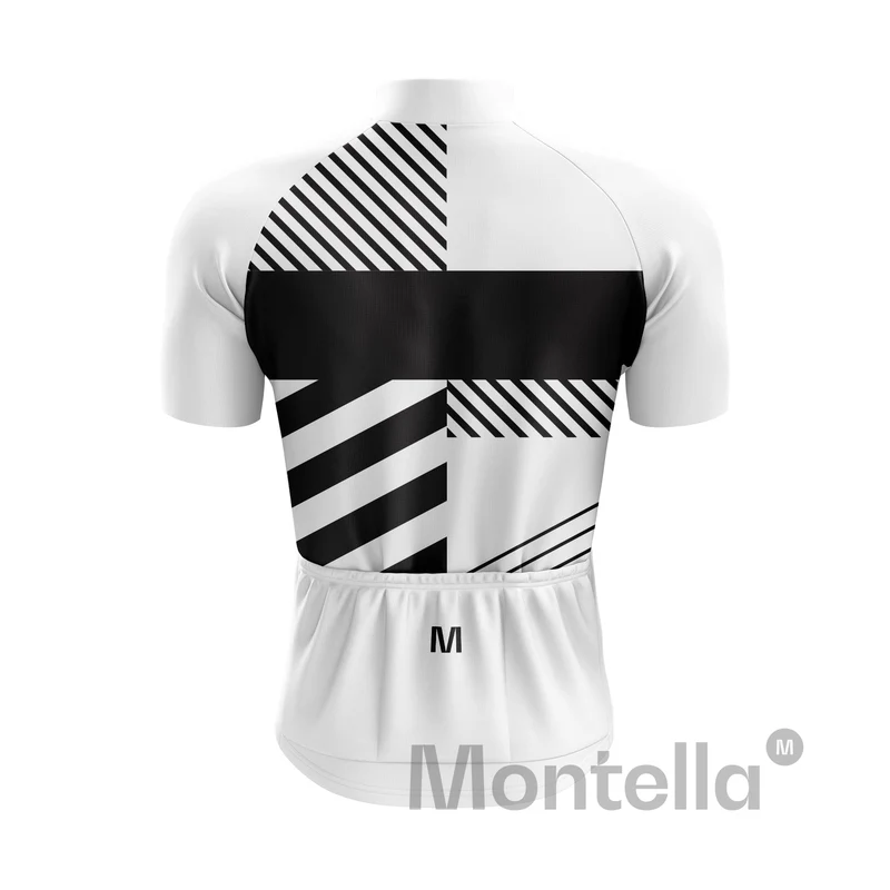 Men's White Black Cycling Jersey