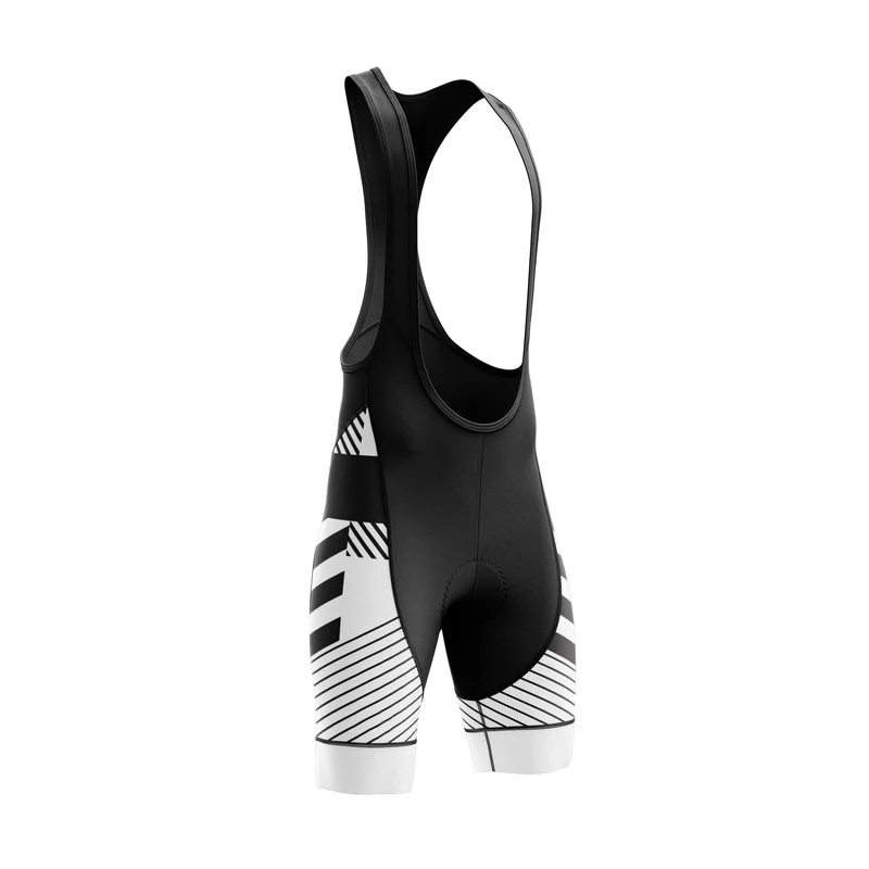 Men's White Black Cycling Bib Shorts