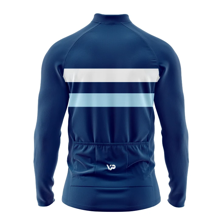 Blue Long Sleeve Cycling Jersey