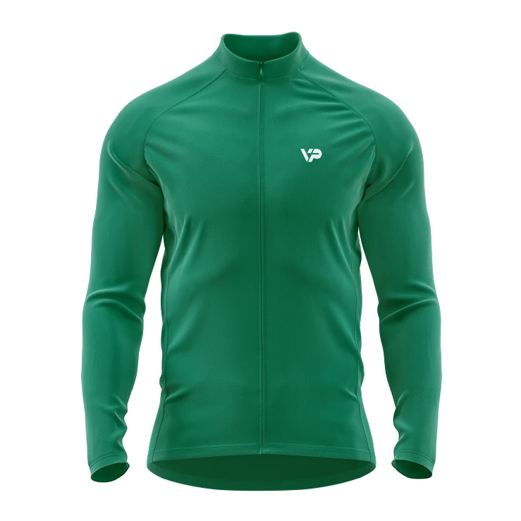 Green Long Sleeve Cycling Jersey