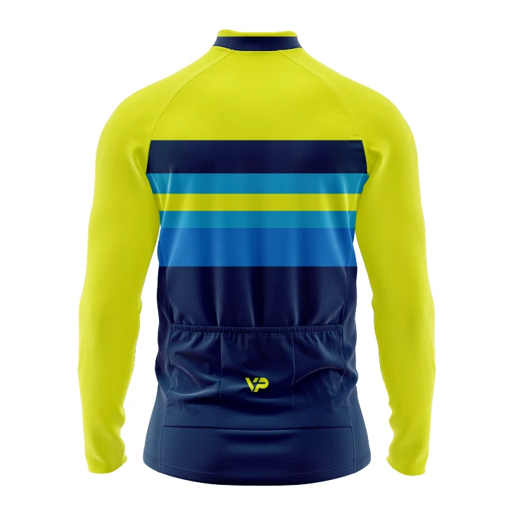Yellow Lines Long Sleeve Cycling Jersey