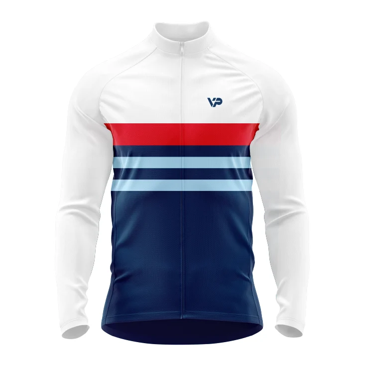White Lines Long Sleeve Cycling Jersey