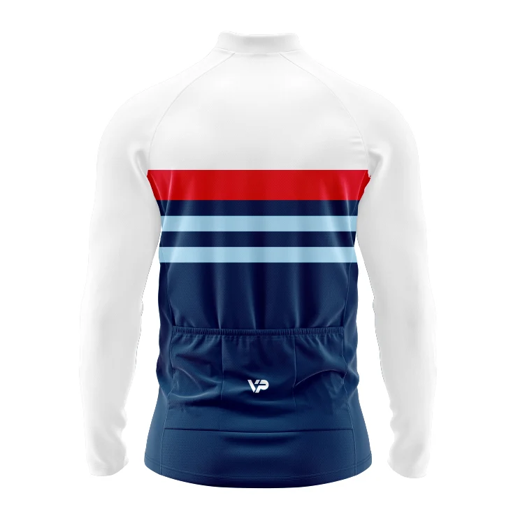 White Lines Long Sleeve Cycling Jersey