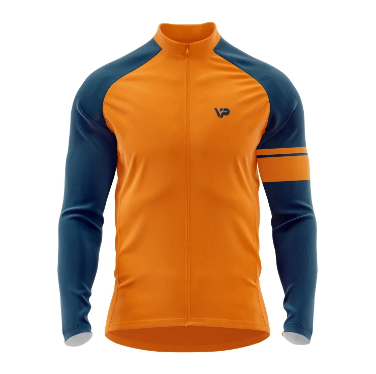 Orange Winter Cycling Jacket Thermo Fleece