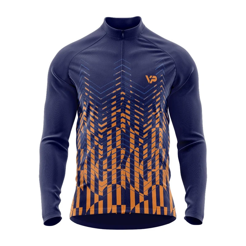 Blue Winter Cycling Jacket Thermo Fleece