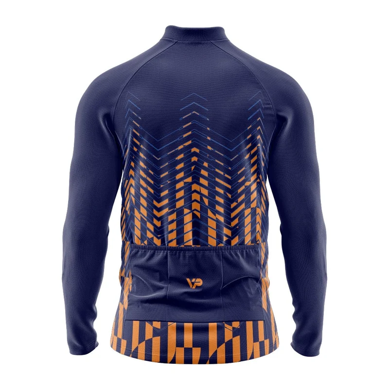 Blue Winter Cycling Jacket Thermo Fleece