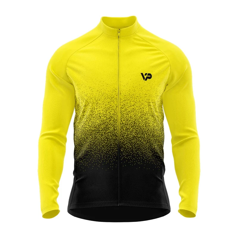 Yellow Gradient Winter Cycling Jacket Thermo Fleece