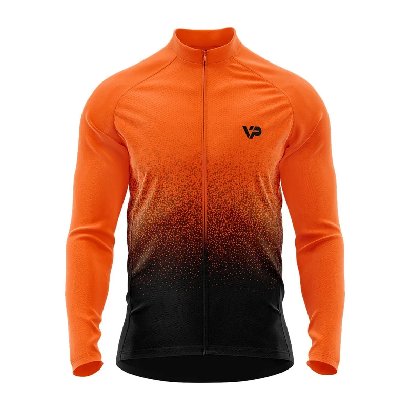 Orange Gradient Winter Cycling Jacket Thermo Fleece