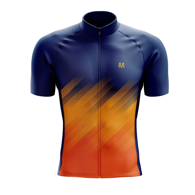 Men's Blue Orange Cycling Jersey