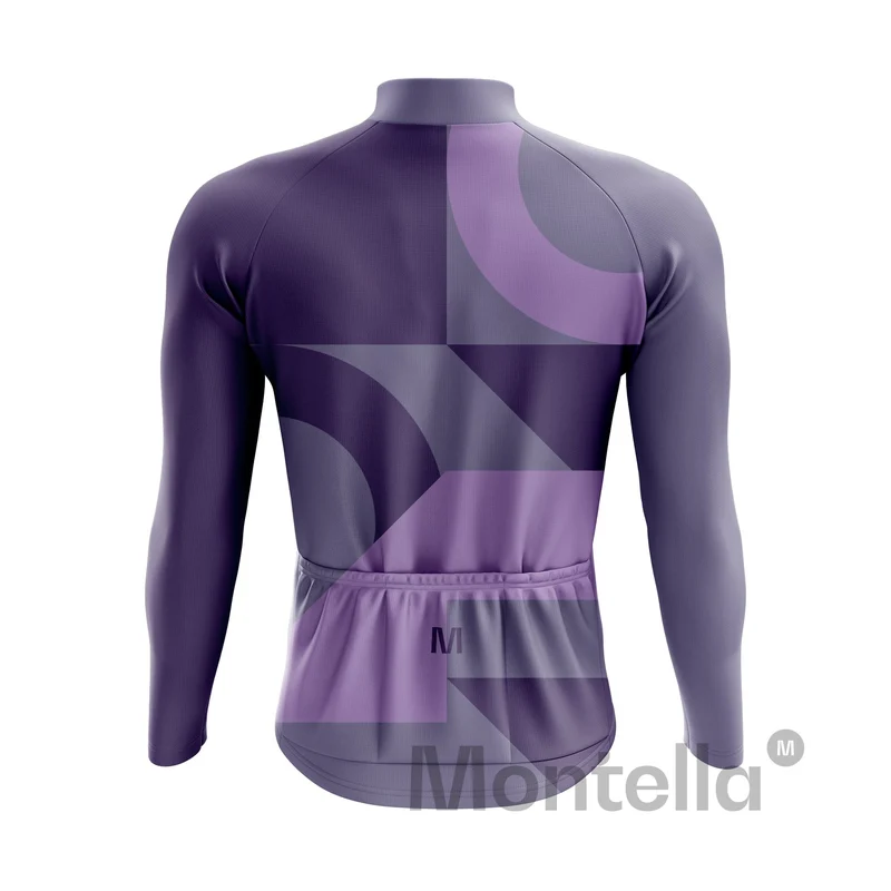 Men's Purple Pattern Long Sleeve Cycling Jersey
