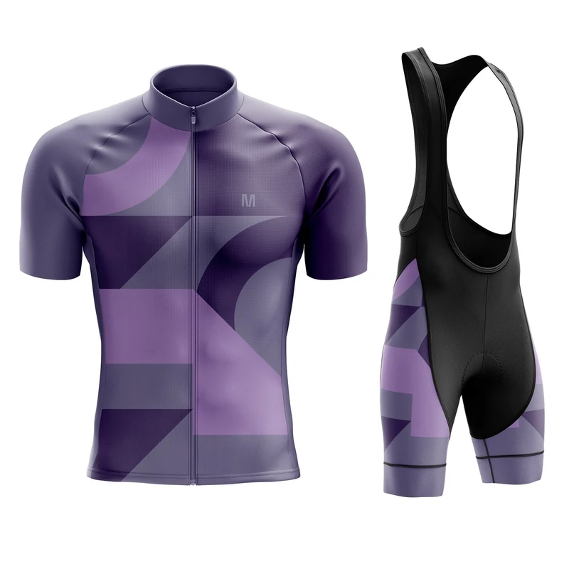 Men's Purple Pattern Cycling Jersey or Bib Shorts