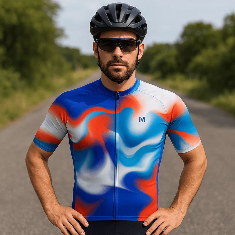 Men's Purple Gradient Cycling Jersey