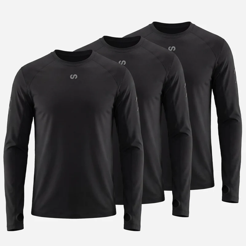 Laufshirt langarm Herren | Schwarz