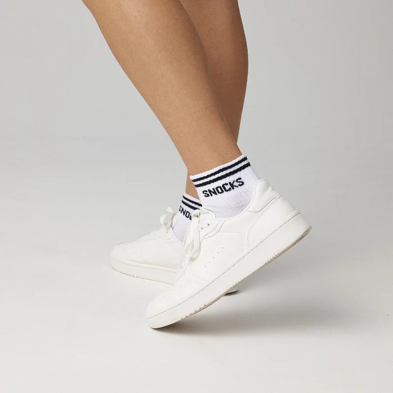 Retro Sneaker Socken | Weiß (Streifen)