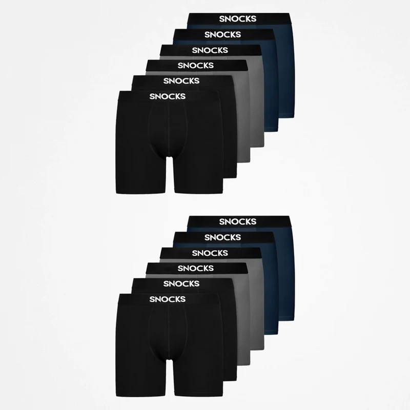 Lange Boxershorts | Mix (Schwarz/Grau/Dunkelblau)