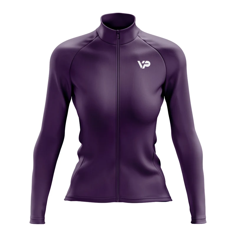 Women's Dark Purple Long Sleeve Cycling Jersey