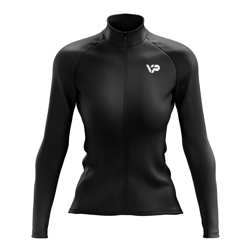 Women's Black Long Sleeve Cycling Jersey