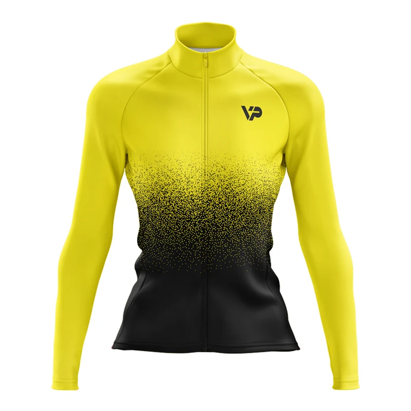 Women's Yellow Long Sleeve Cycling Jersey