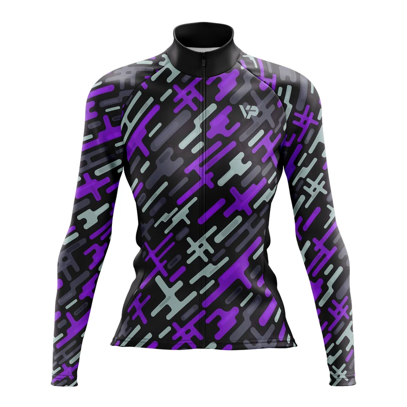 Women's Purple Long Sleeve Cycling Jersey