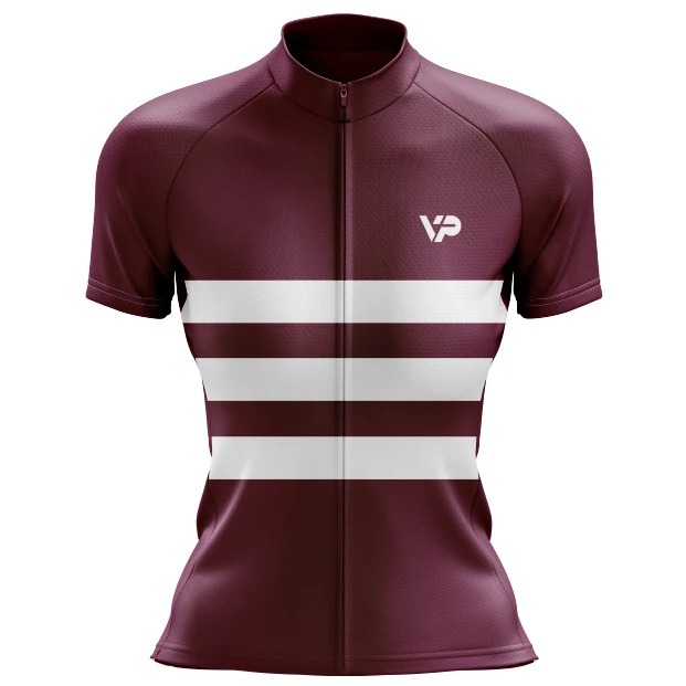 Women's Burgundy Lines Cycling Jersey